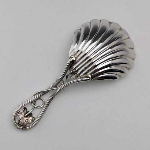 1855 年英國古董純銀葡萄裝飾茶罐湯匙 George Unite